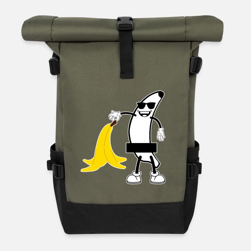 Party banana - Roll Top Backpack - olive/black