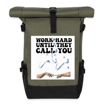 Motivation Work Money - Roll Top Backpack - olive/black - Front