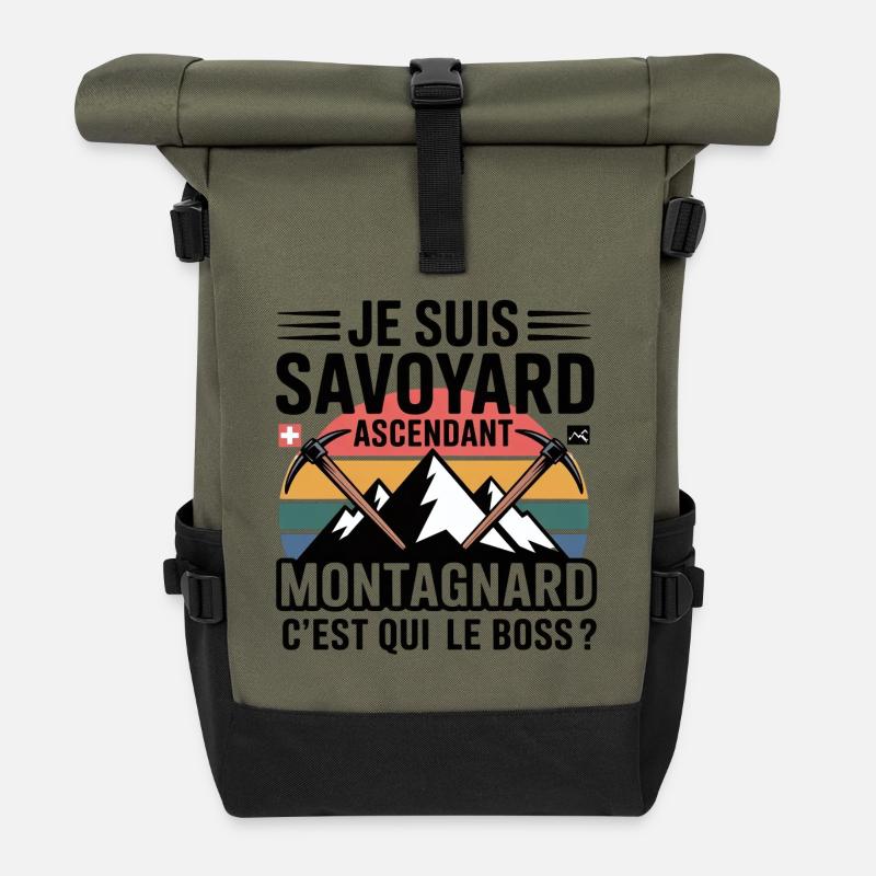 Berg und Zinnen, Spitzname der Himmelfahrt - Rolltop Rucksack - Olive/Schwarz