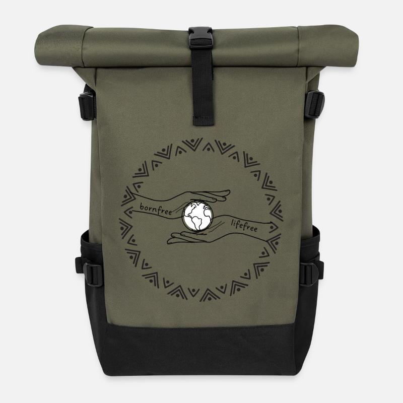 Hope, Freedom, Together - Rolltop Rucksack - Olive/Schwarz