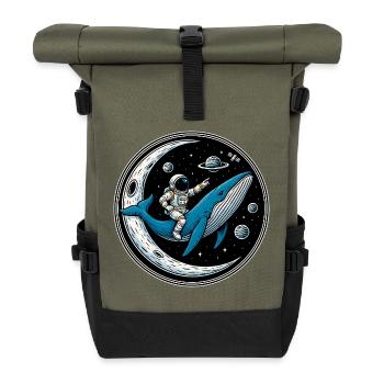 Cosmic Ride: Astronaut und der Wal - Rolltop Rucksack - Olive/Schwarz - Vorne