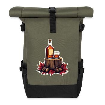 Herbstwhisky auf Stump - Rolltop Rucksack - Olive/Schwarz - Vorne