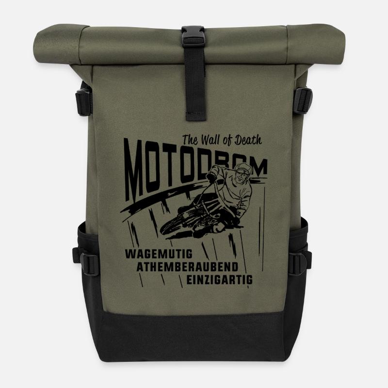 Motodrome - Roll Top Backpack - olive/black
