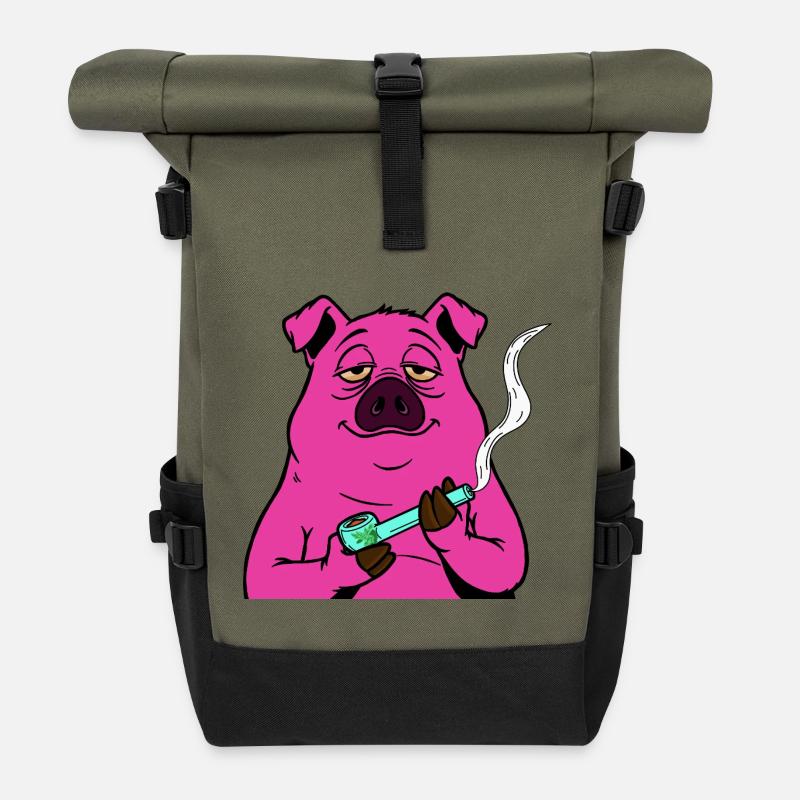 SAU relaxes - Roll Top Backpack - olive/black
