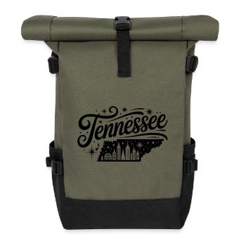 Tennessee - Souvenir USA State Design - Rolltop Rucksack - Olive/Schwarz - Vorne