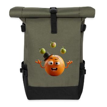 Playful orange - Roll Top Backpack - olive/black - Front