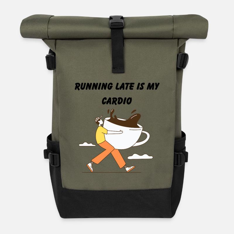 Express-Kaffee für jeden Anlass - Rolltop Rucksack - Olive/Schwarz