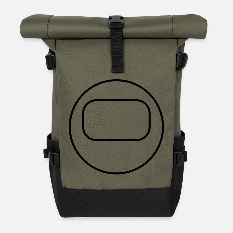 Geometric Abstract Artist Design - Roll Top Backpack - olive/black