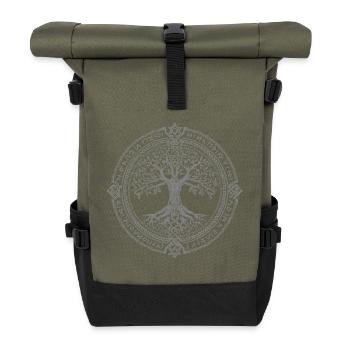 Arbre de Vie Symbole Runes Vikings - Sac à dos roll top - olive/noir - Devant