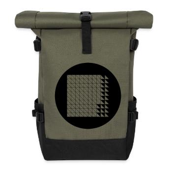 Cyberpunk Glitch Grid - Rolltop Rucksack - Olive/Schwarz - Vorne