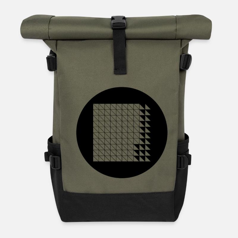 Grille de glitch cyberpunk - Sac à dos roll top - olive/noir