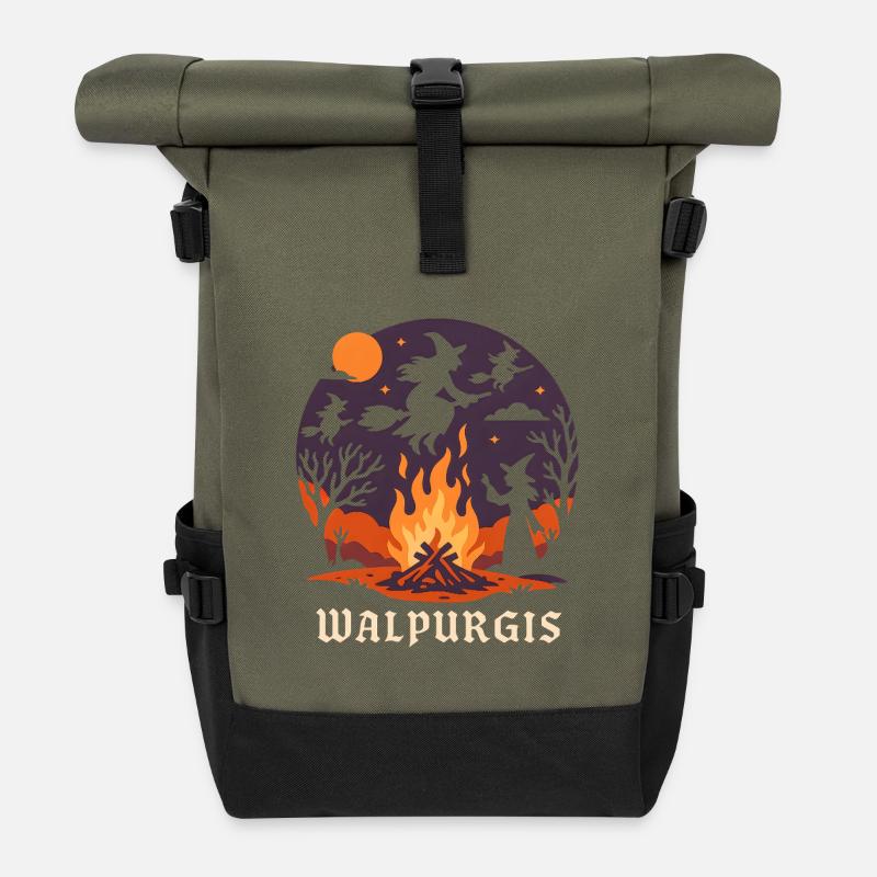 Walpurgis - Sac à dos roll top - olive/noir