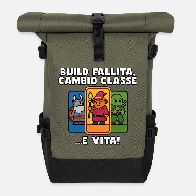 Überleben mehrerer Klassen - Rolltop Rucksack - Olive/Schwarz
