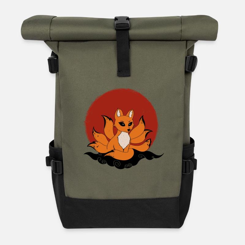 Kitsune - Rolltop Rucksack - Olive/Schwarz