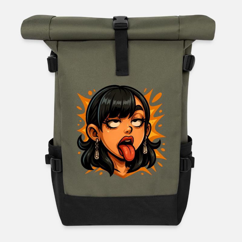 grimace - Roll Top Backpack - olive/black