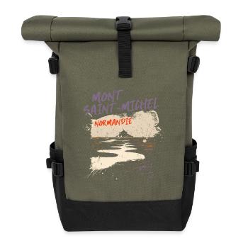 Mont Saint-Michel, Normandie - Rolltop Rucksack - Olive/Schwarz - Vorne