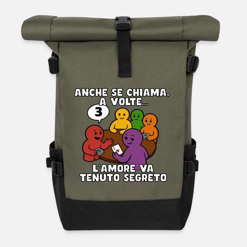 Trumps call, heart denied - Roll Top Backpack - olive/black