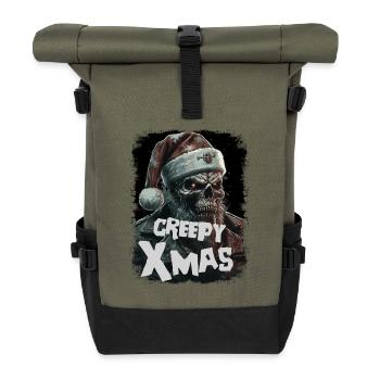 Zombie with Santa hat - Roll Top Backpack - olive/black - Front