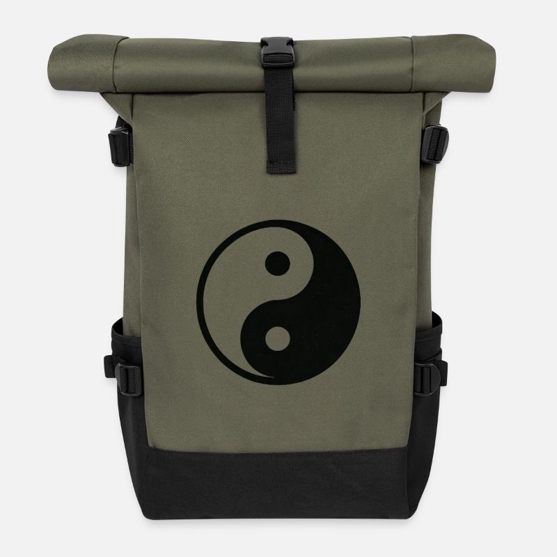 YinYang Silhouette - Rolltop Rucksack - Olive/Schwarz