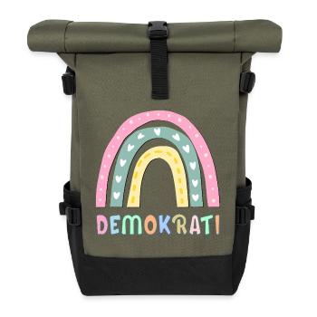 Rainbow Democracy - Roll Top Backpack - olive/black - Front