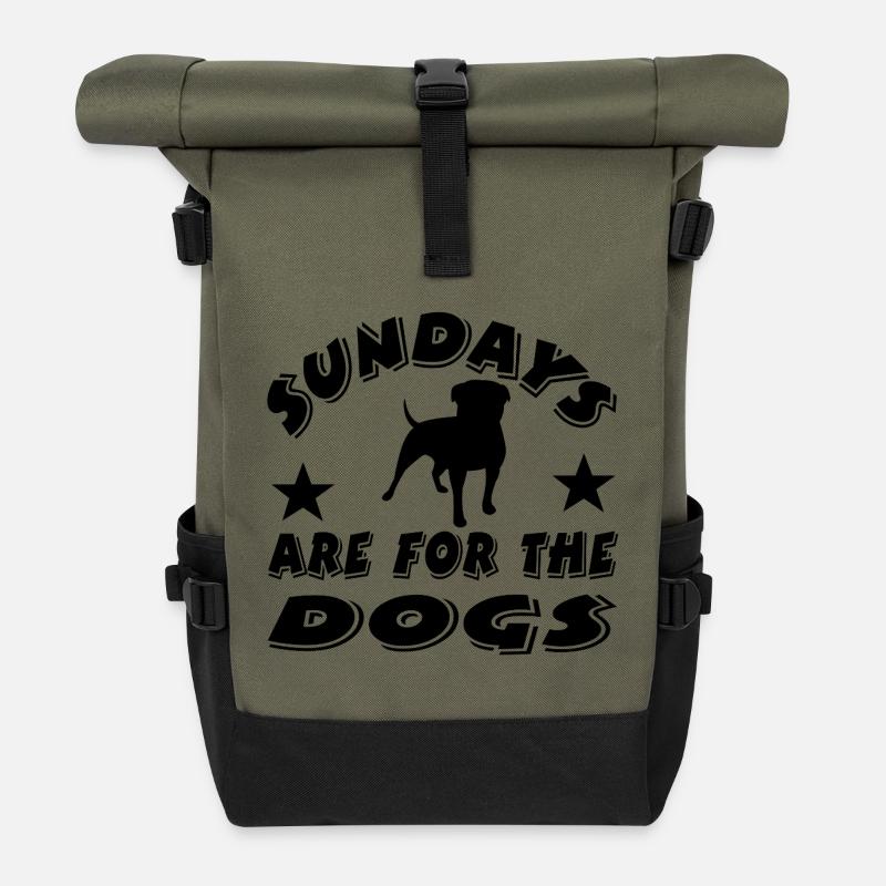 Hunde - Rolltop Rucksack - Olive/Schwarz