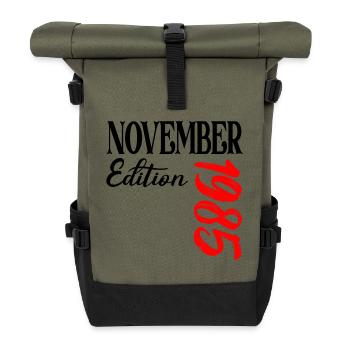 41. GEBURTSTAG 1985 NOVEMBER - Rolltop Rucksack - Olive/Schwarz - Vorne