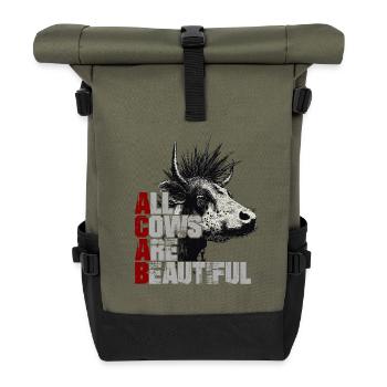 Punkrock Kuh - Rolltop Rucksack - Olive/Schwarz - Vorne