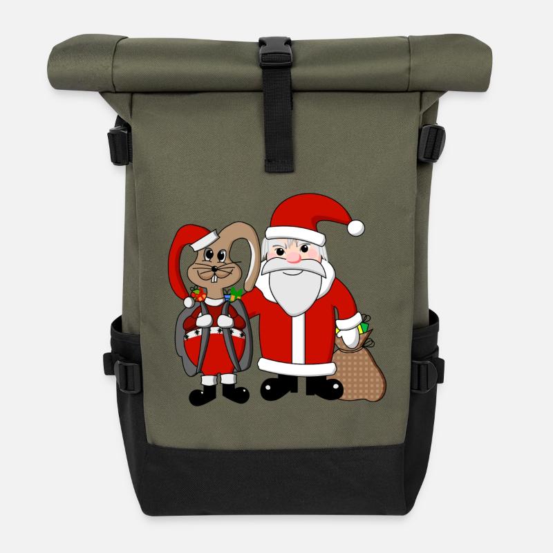 Team Christmas - Roll Top Backpack - olive/black