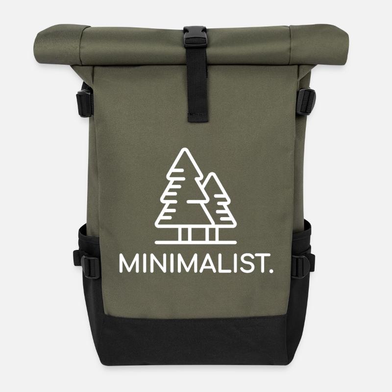 MINIMALIST. WHITE FIR - Roll Top Backpack - olive/black