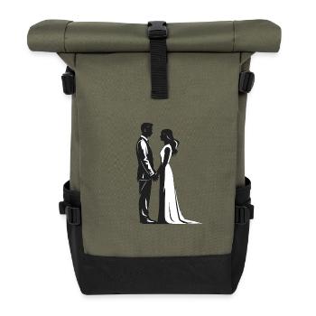 Couple de mariés - Logo Cool Silhouette - Sac à dos roll top - olive/noir - Devant