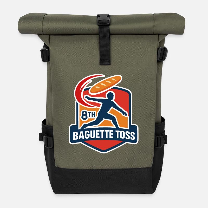 Wand Toss Contest - Roll Top Backpack - olive/black