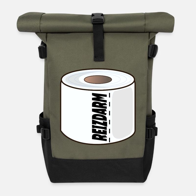 REIZDARM KLOPAPIER VERDAUUNG - Rolltop Rucksack - Olive/Schwarz