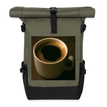 A cup of black coffee - Roll Top Backpack - olive/black - Front