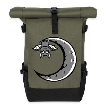 Mignon Chauve-souris croissant de lune suspendu Nuit d’Halloween - Sac à dos roll top - olive/noir - Devant