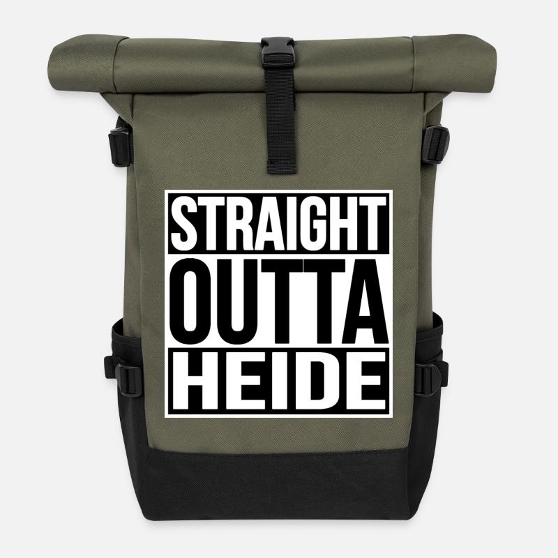 Straight Outta Heide - Rolltop Rucksack - Olive/Schwarz