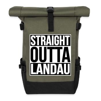 Straight Outta Landau - Roll Top Backpack - olive/black - Front