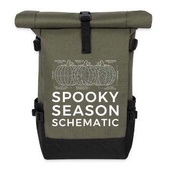 Schéma de saison effrayante, Ingénieur Halloween tshirt - Sac à dos roll top - olive/noir - Devant