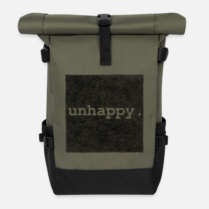 Unzufrieden - Alpha-Version - Rolltop Rucksack - Olive/Schwarz