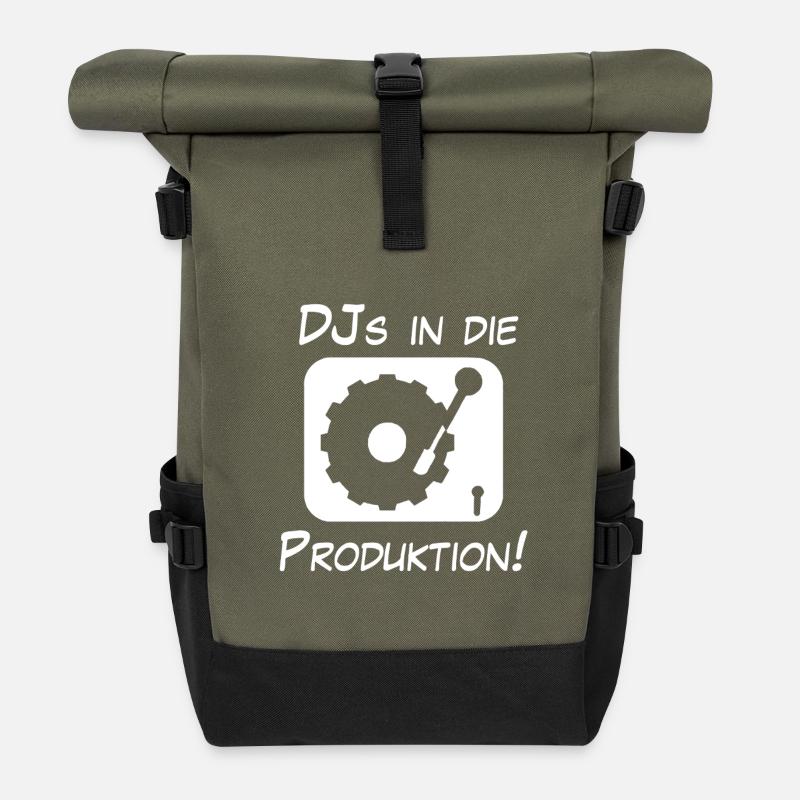 DJs in die Produktion - Rolltop Rucksack - Olive/Schwarz