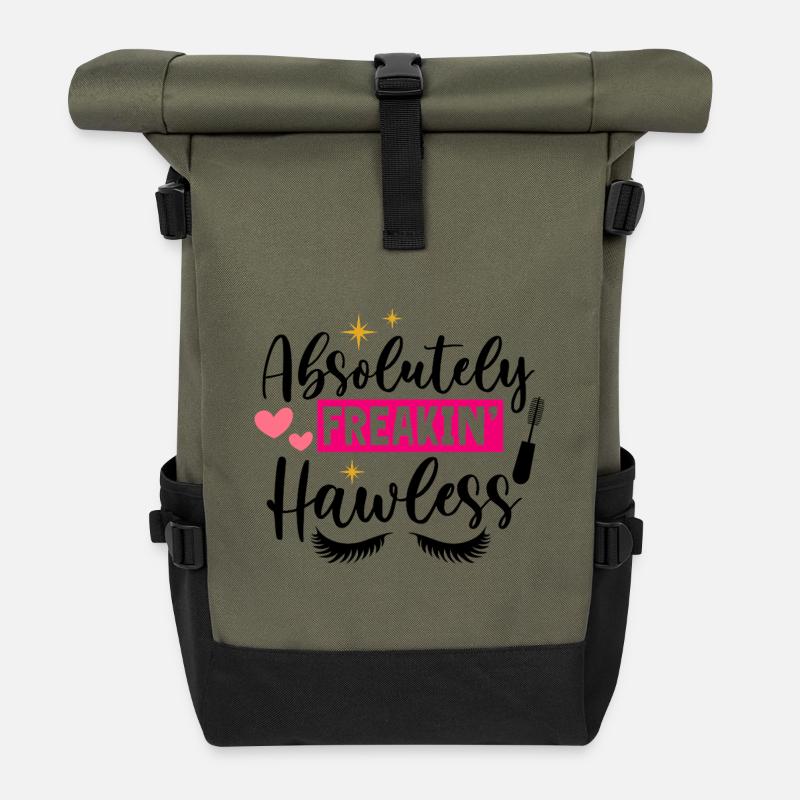 Verdammte Pop-Herzen - Rolltop Rucksack - Olive/Schwarz