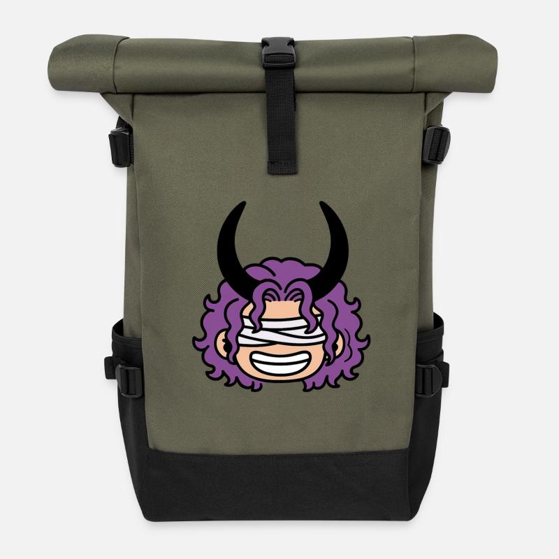 Cursed Loki prince, purple haired giant - Roll Top Backpack - olive/black