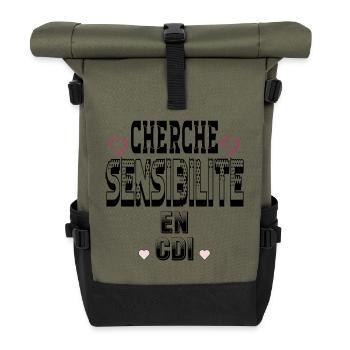 Cherche Sensibilité en CDI - Sac à dos roll top - olive/noir - Devant