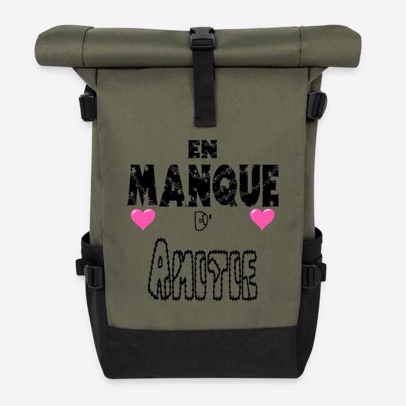 In need of friendship - Roll Top Backpack - olive/black