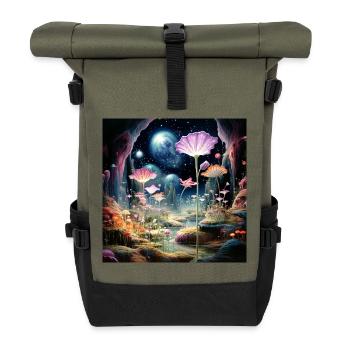 Cosmic Blossoms in the Star Forest - Roll Top Backpack - olive/black - Front