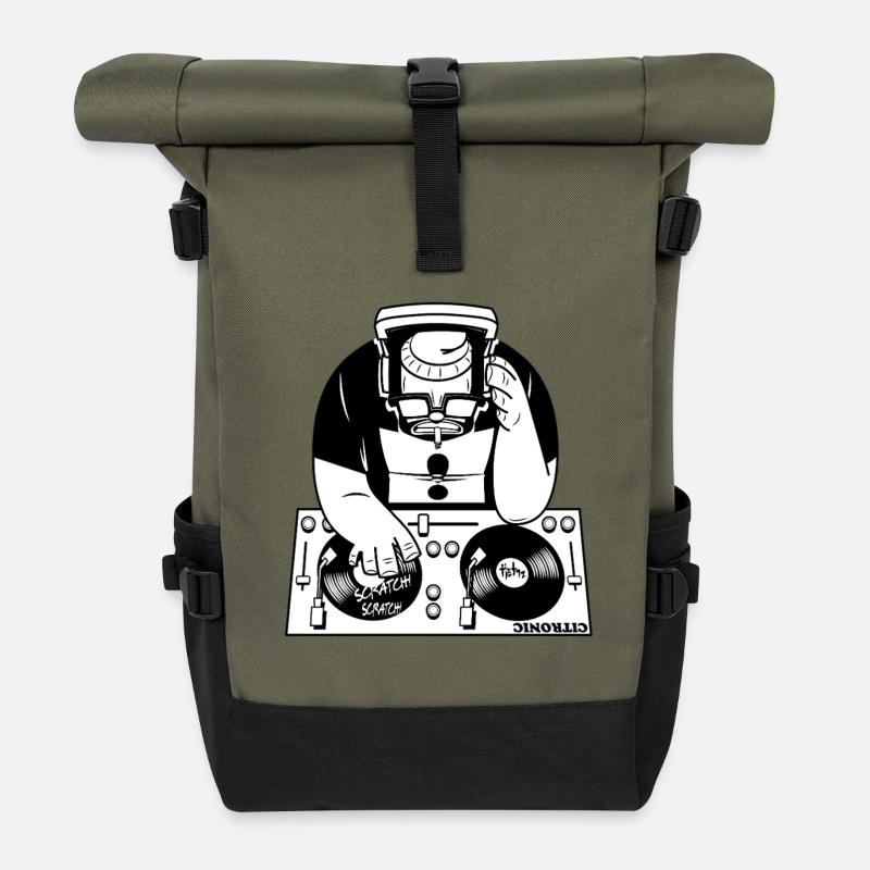 DJ - Rolltop Rucksack - Olive/Schwarz