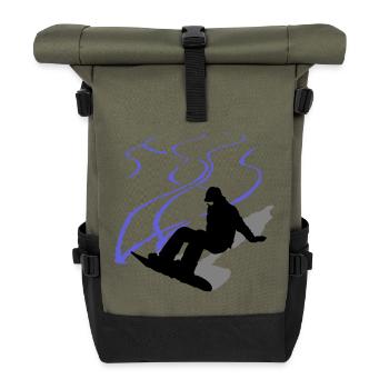 Planche à neige - Sac à dos roll top - olive/noir - Devant