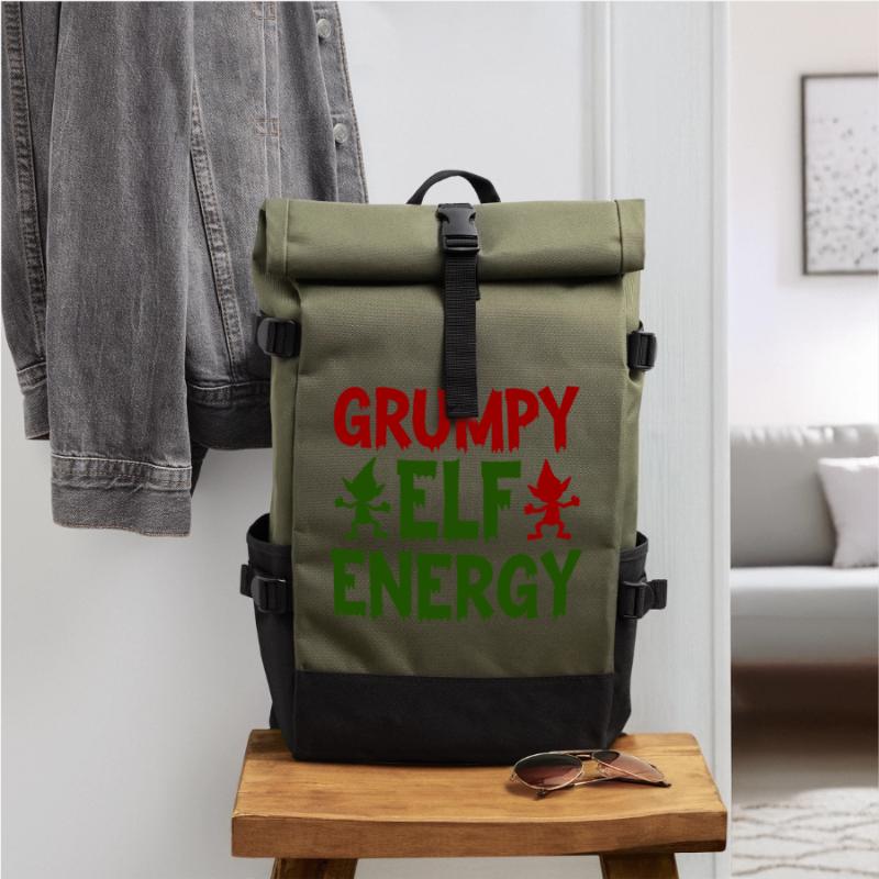 Grumpy Elf Energy Grumpy Imp Roll Top Backpack