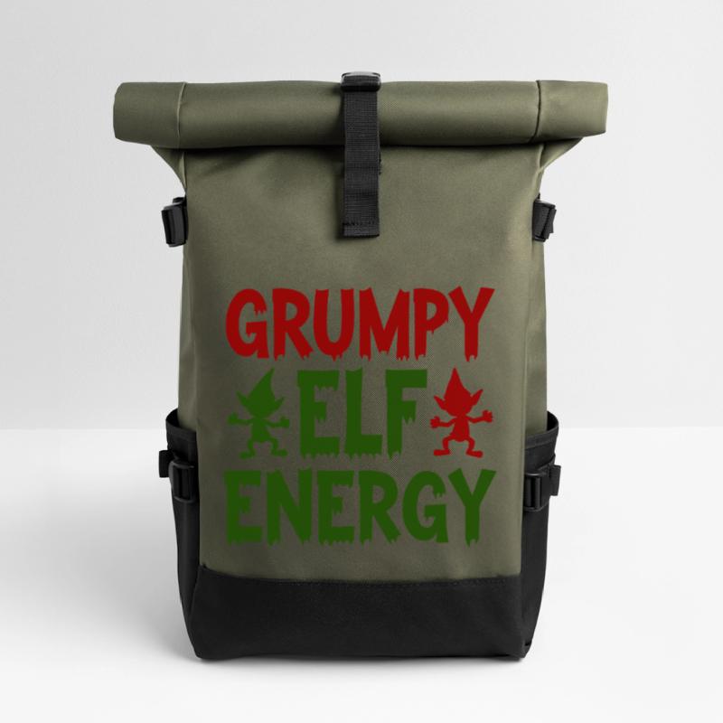 Grumpy Elf Energy Grumpy Imp Roll Top Backpack