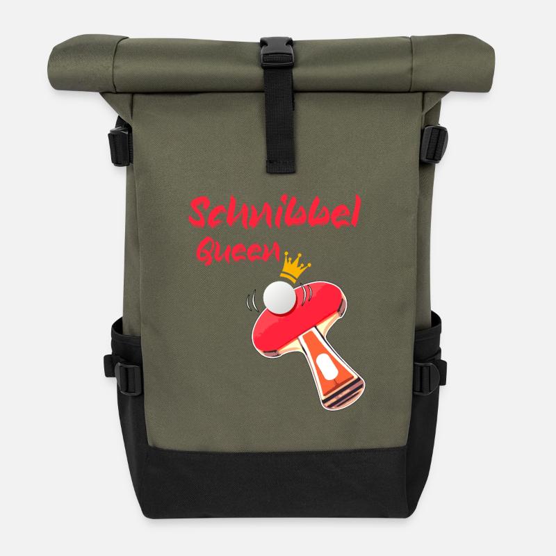 Ping-pong - Sac à dos roll top - olive/noir