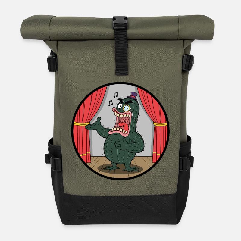 Showman de cactus sur scène - Sac à dos roll top - olive/noir